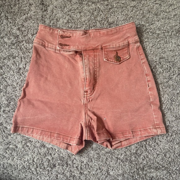 Free People Sammi Retro Pink shorts High Waist Copper Size‎ 26 - Picture 1 of 6